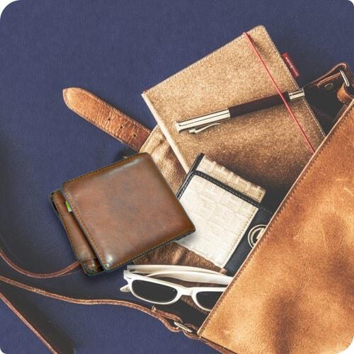 Satchel with everyday items